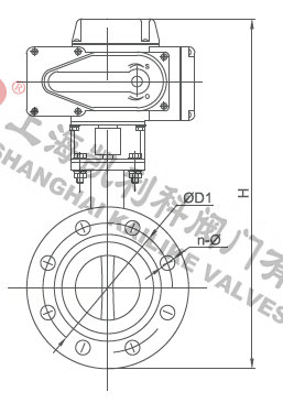 D941X電動法蘭軟密封蝶閥外形結構圖